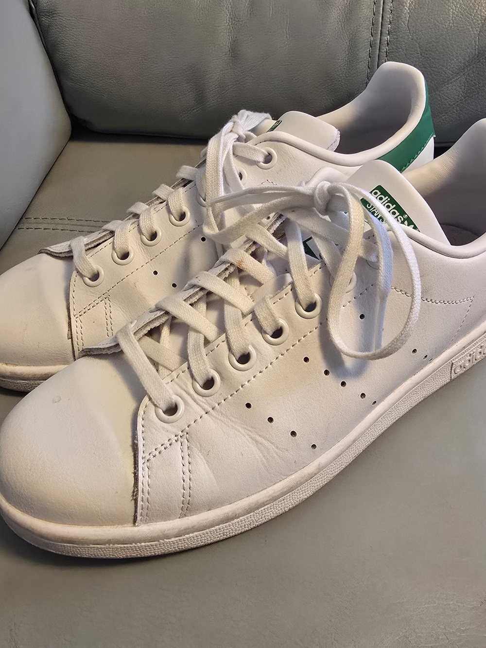 Adidas Stan Smith Shoes Mens Size 6.5 White Leather Comfort Walking Sneakers
